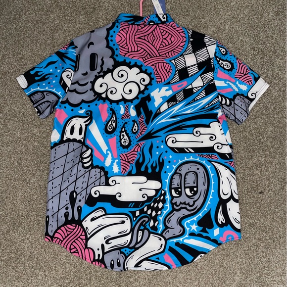 ROMWE Street Life Guys Cartoon Graphic Button Down Shirt - Picture 4 of 9
